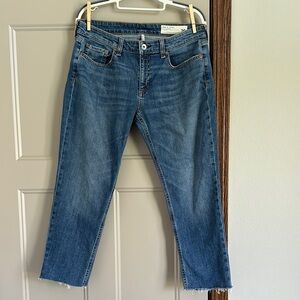 EUC Rag and Bone Dre low rise slim boyfriend Blue Women's raw hem Jeans size 29